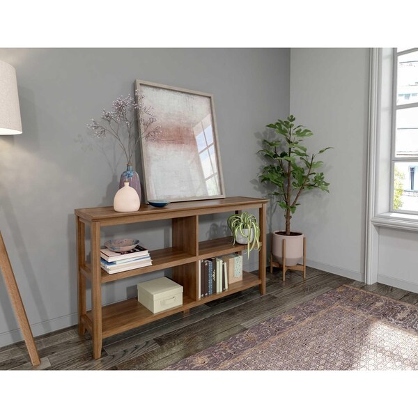 Homeroots 30 in. Bookcase with 2 Shelves in Walnut - 379940