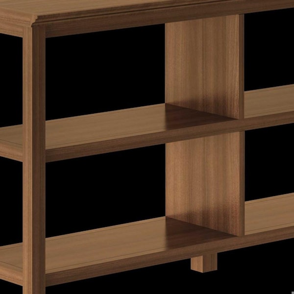 Homeroots 30 in. Bookcase with 2 Shelves in Walnut - 379940