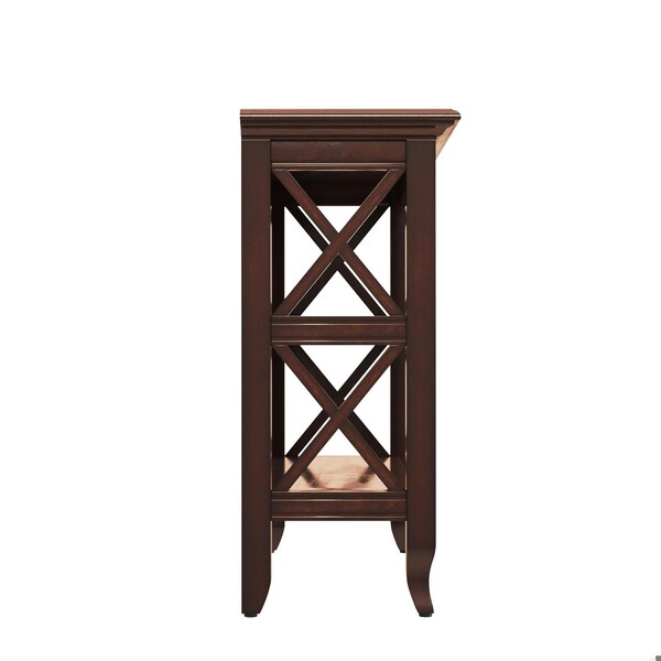 Homeroots 30.25 x 32 x 13 in. Newport Plantation Cherry Low Bookcase - 389554