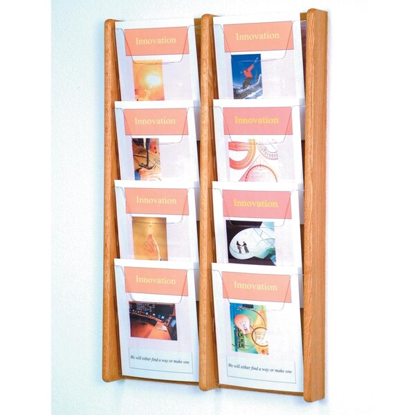 Vertex 4 x 2 in. Stance 8 Pocket Wall Display - Black, Mahogany & Light Oak - VE3951985