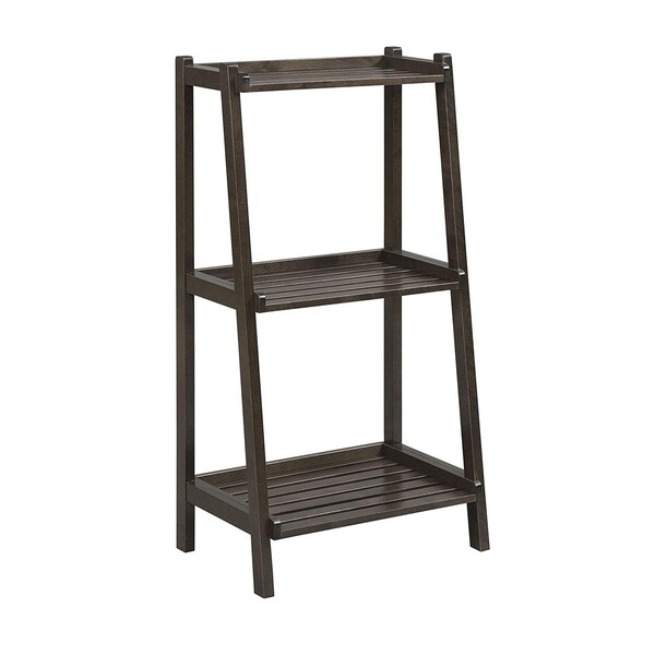 Homeroots Bookcase with 3 Shelves, Espresso - 42 x 22 x 13.75 in. - 380033