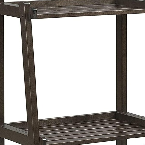 Homeroots Bookcase with 3 Shelves, Espresso - 42 x 22 x 13.75 in. - 380033