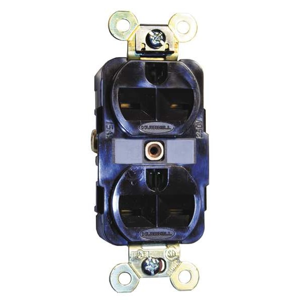 Hubbell 15A Duplex Receptacle 250VAC 6-15R BN - HBL5662