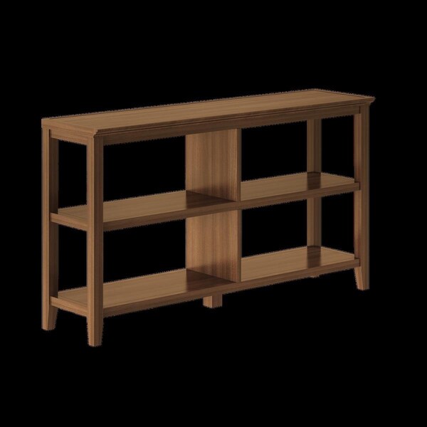 Newridge Home Goods 2-Tier Low Wooden Bookcase, Walnut - 5000-163