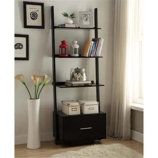 Convenience Concepts American Heritage Ladder Bookcase with File Drawer - - CO54154
