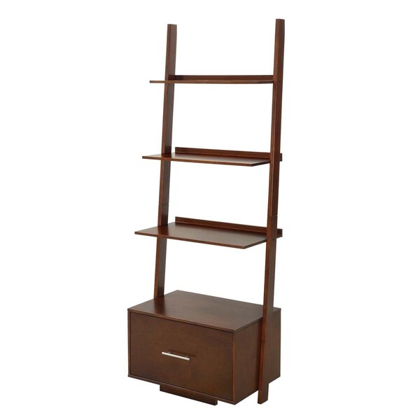 Convenience Concepts American Heritage Bookshelf Ladder with Drawer - HI2539649
