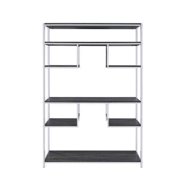 Acme 5-Tier Bookshelf in Chrome and Oak - ER-0183BK