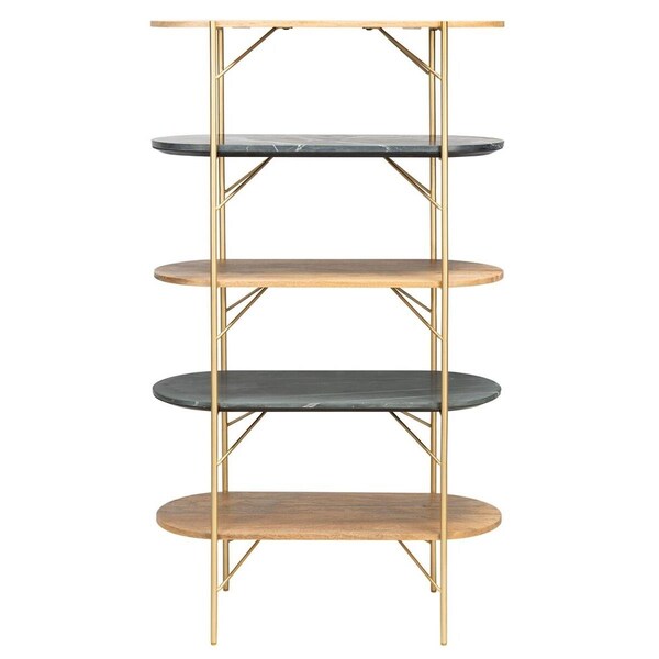 Safavieh Lawson Marble Bookcase, Natural & Black - SFV5734A-2BX