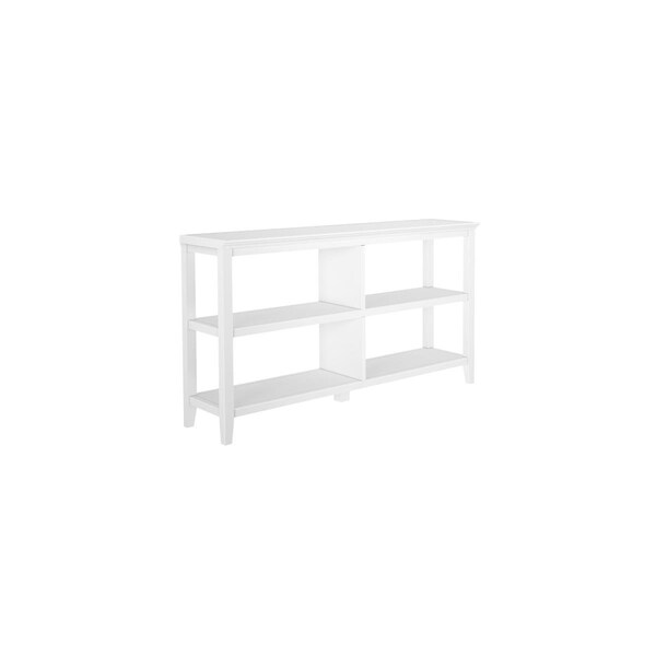Kd Cama De Bebe 2-Tier Low Wooden Bookcase, White - KD2623847