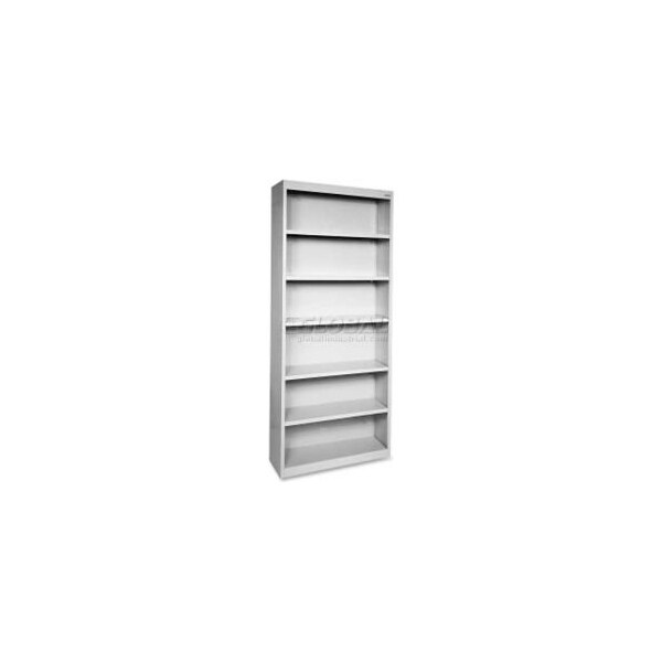 Lorell Lorell Fortress Series 6-Shelf Bookcase, LLR41292, 13"W x 34-1/2"D x 82"H, Light Gray - LLR41292