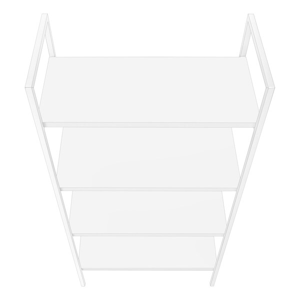 Monarch Specialties Bookshelf, Bookcase, 4 Tier, 48 in.H, Office, Bedroom, White Laminate, White Metal, Contemporary - I 7801