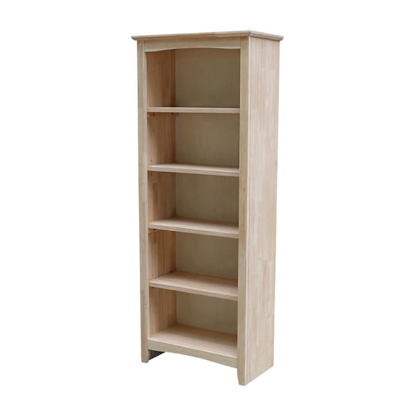 International Concepts 60 in. Shaker Bookcase, Unfinished - SH-24260A