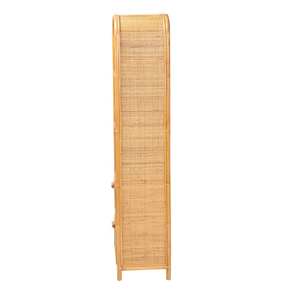 Bali & Pari Curacao Modern Bohemian Light Honey Rattan 2-Drawer Bookcase - 243-13570-ZORO