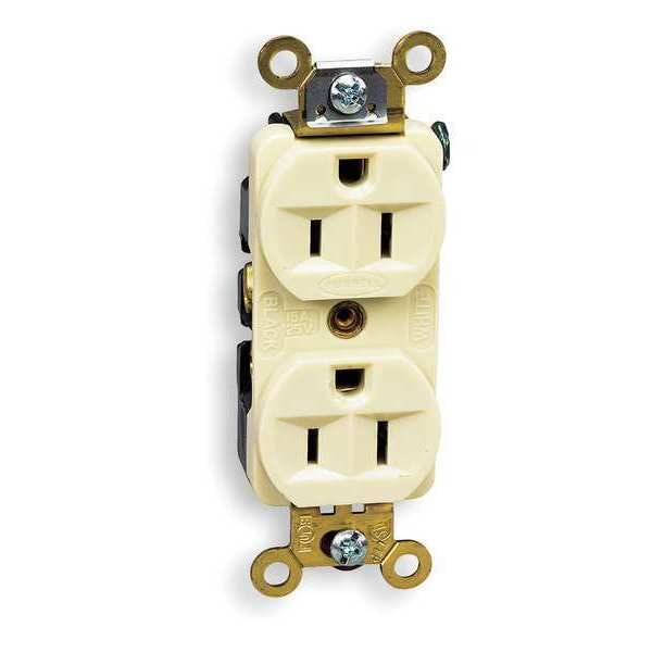 Hubbell 15A Duplex Receptacle 125VAC 5-15R IV - HBL5252I