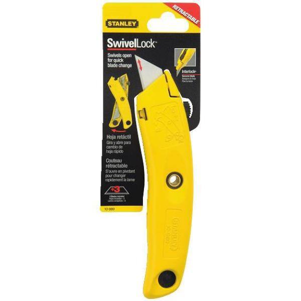 Stanley 7 in. Handle Swivel-Lock Retractable Utility Knife - 10-989