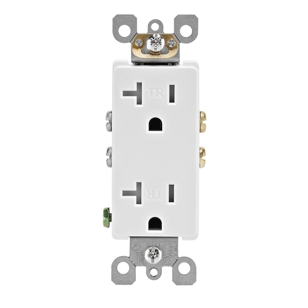Leviton Decora 20 amps 125 V Duplex White Outlet 5-20R - T5825-W
