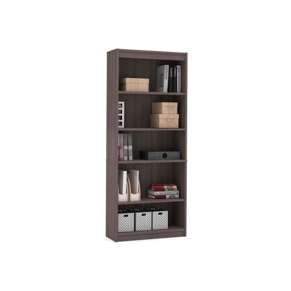 Bestar Bestar Bookcase 29-1/2W x 11-5/8D x 72H 5 Shelf Bark Gray - 65715-3147