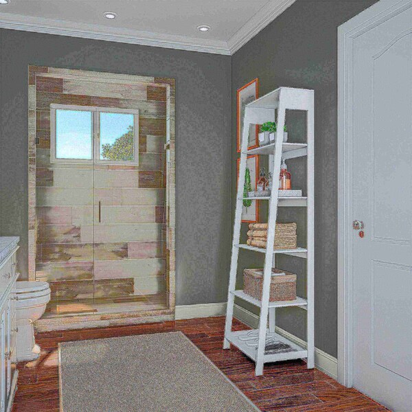 Hastings Home Freestanding Ladder Bookcase, White - 620649XDH