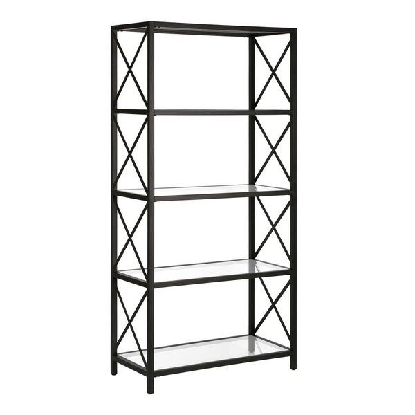 Hudson & Canal Henn &amp; Hart Celine Blackened Bronze Bookcase - 66 x 30 x 15 in. - BK0448