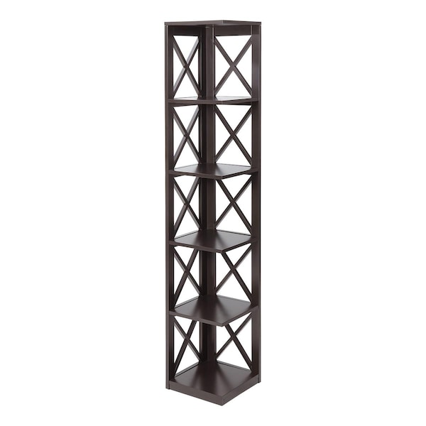 Convenience Concepts Oxford 5 Tier Corner Bookcase, Espresso - 203080ES
