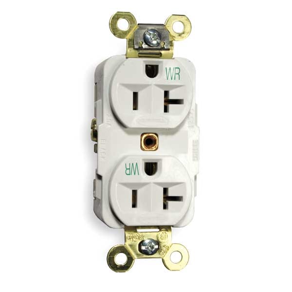 Hubbell 20A Duplex Receptacle 125VAC 5-20R WH - HBL5362WWR