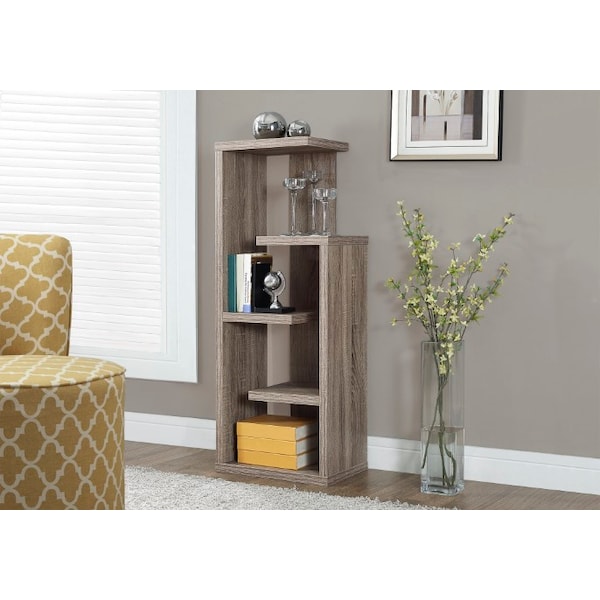 Monarch Specialties Bookshelf, Bookcase, Etagere, 4 Tier, 48"H, Office, Bedroom, Laminate, Brown, Contemporary, Modern - I 2467