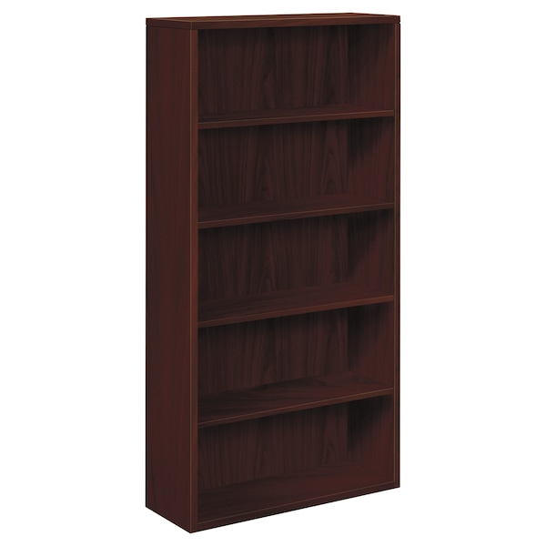 Hon Laminate Bookcase, Five-Shelf, 36w x 13-1/8d x 71h, Mahogany - H105535.NN
