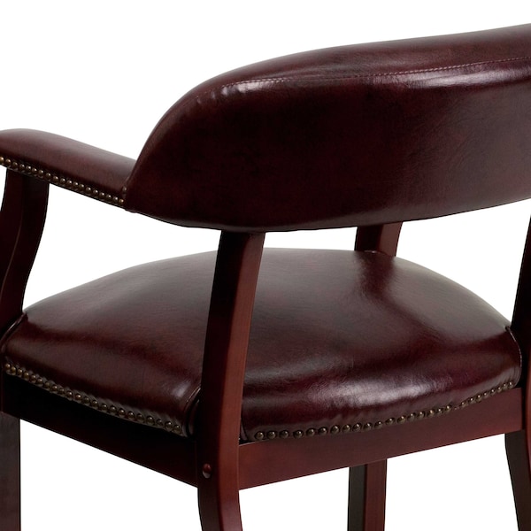 Flash Furniture Traditional Luxurious Conference Chair, 24 in W 27" L 31-1/2" H, Upholstered Straight, Vinyl Seat - B-Z105-OXBLOOD-GG