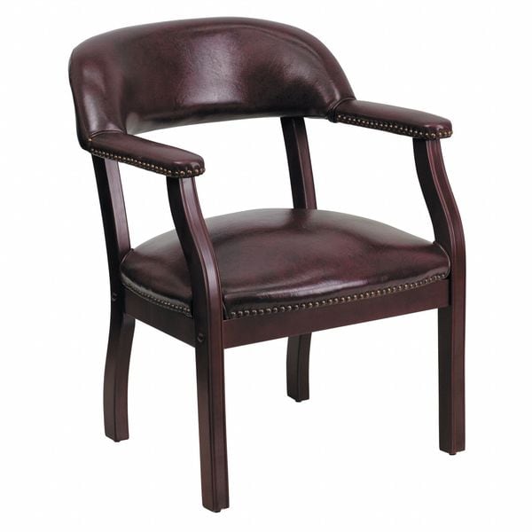 Flash Furniture Traditional Luxurious Conference Chair, 24 in W 27" L 31-1/2" H, Upholstered Straight, Vinyl Seat - B-Z105-OXBLOOD-GG