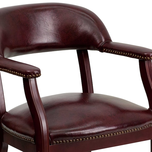Flash Furniture Traditional Luxurious Conference Chair, 24 in W 27" L 31-1/2" H, Upholstered Straight, Vinyl Seat - B-Z105-OXBLOOD-GG