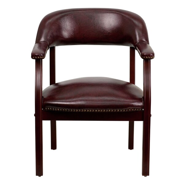 Flash Furniture Traditional Luxurious Conference Chair, 24 in W 27" L 31-1/2" H, Upholstered Straight, Vinyl Seat - B-Z105-OXBLOOD-GG