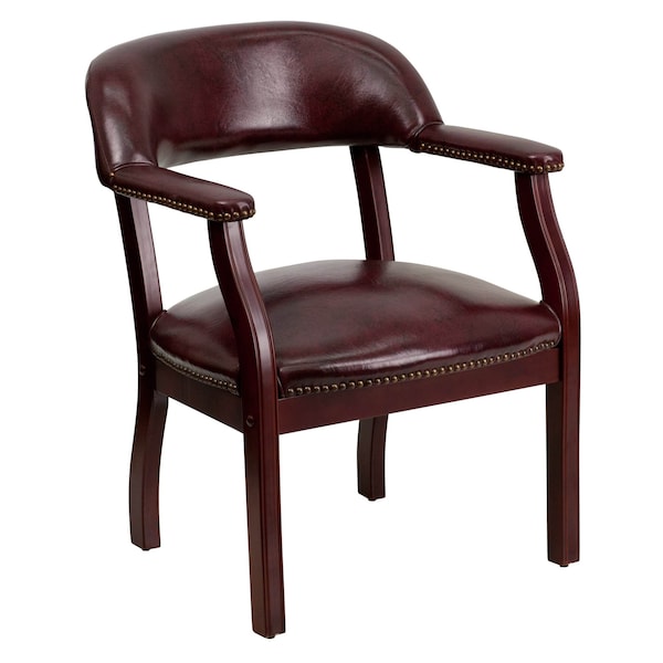 Flash Furniture Traditional Luxurious Conference Chair, 24 in W 27" L 31-1/2" H, Upholstered Straight, Vinyl Seat - B-Z105-OXBLOOD-GG