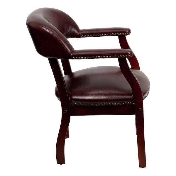 Flash Furniture Traditional Luxurious Conference Chair, 24 in W 27" L 31-1/2" H, Upholstered Straight, Vinyl Seat - B-Z105-OXBLOOD-GG