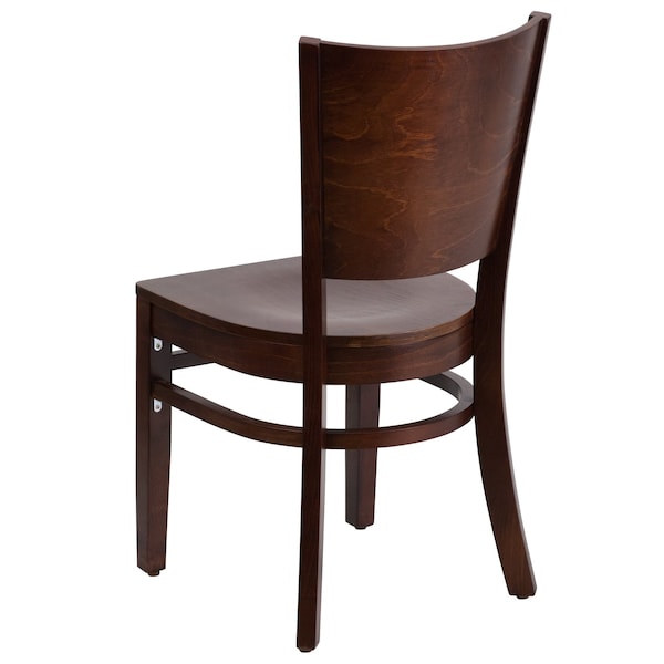 Flash Furniture Lacey Series Solid Back Walnut Wood Restaurant Chair - 2-XU-DG-W0094B-WAL-WAL-GG