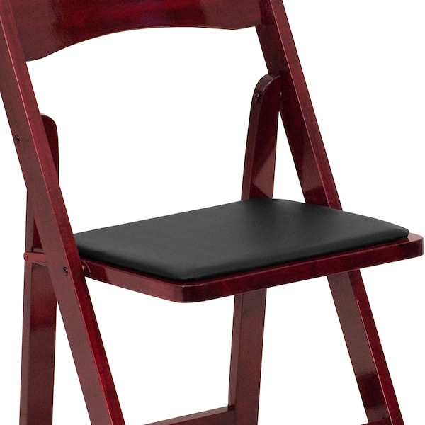 Flash Furniture Folding Chair, Mahogany w/Padded Seat - XF-2903-MAH-WOOD-GG