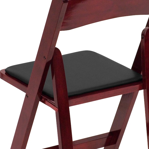 Flash Furniture Folding Chair, Mahogany w/Padded Seat - XF-2903-MAH-WOOD-GG
