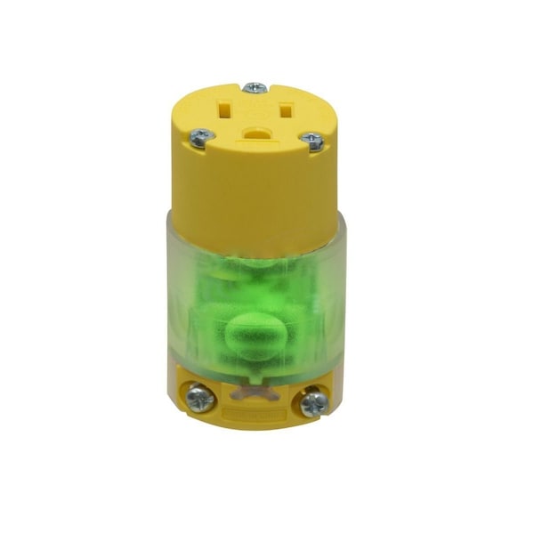 American Imaginations 15 AMP Round Yellow 3-Wire Connector with Indicator Light Plastic - AI-36867