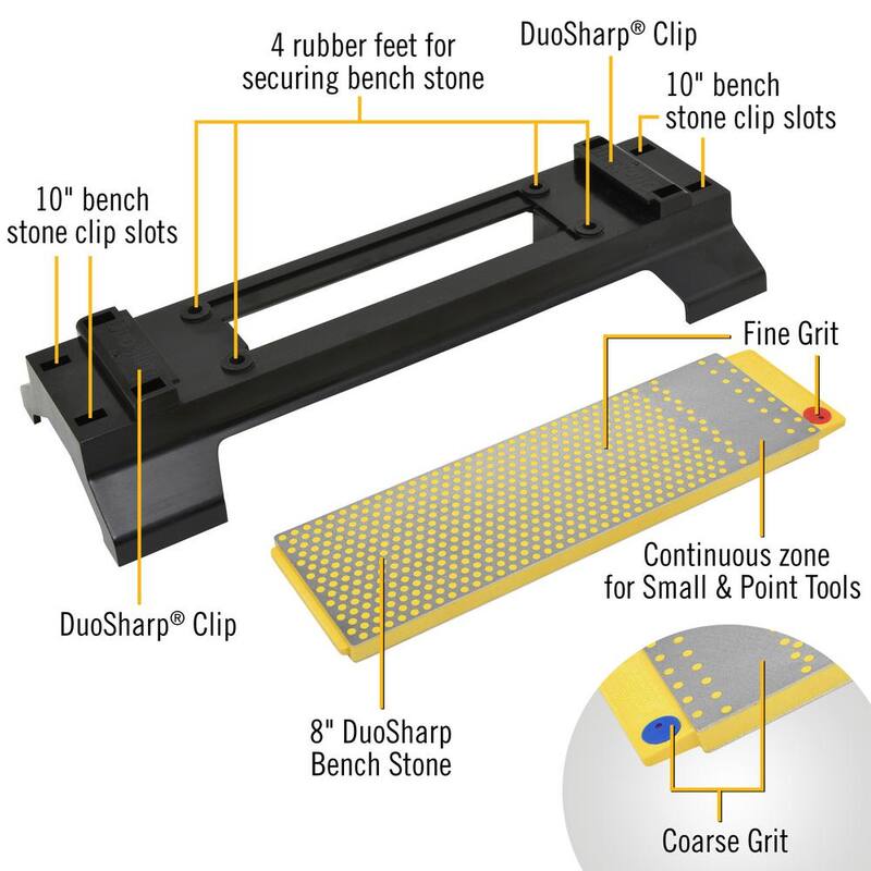 DMT 8 in. DuoSharp Plus Bench Stone Fine/Coarse with Base - WM8FC-WB
