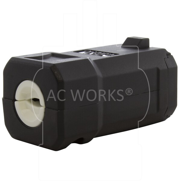 Ac Works NEMA 5-15/ 20R 15/ 20A 125V Clamp Style Square Household Connector with UL, C-UL Approval in Black - ASQ520R-BK
