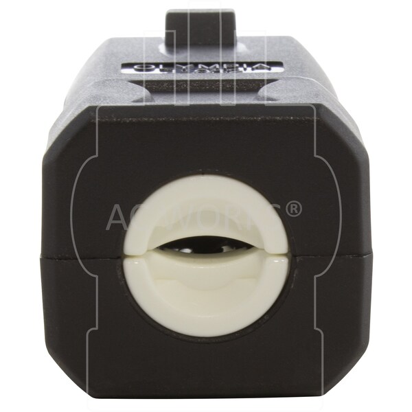 Ac Works NEMA 5-15/ 20R 15/ 20A 125V Clamp Style Square Household Connector with UL, C-UL Approval in Black - ASQ520R-BK