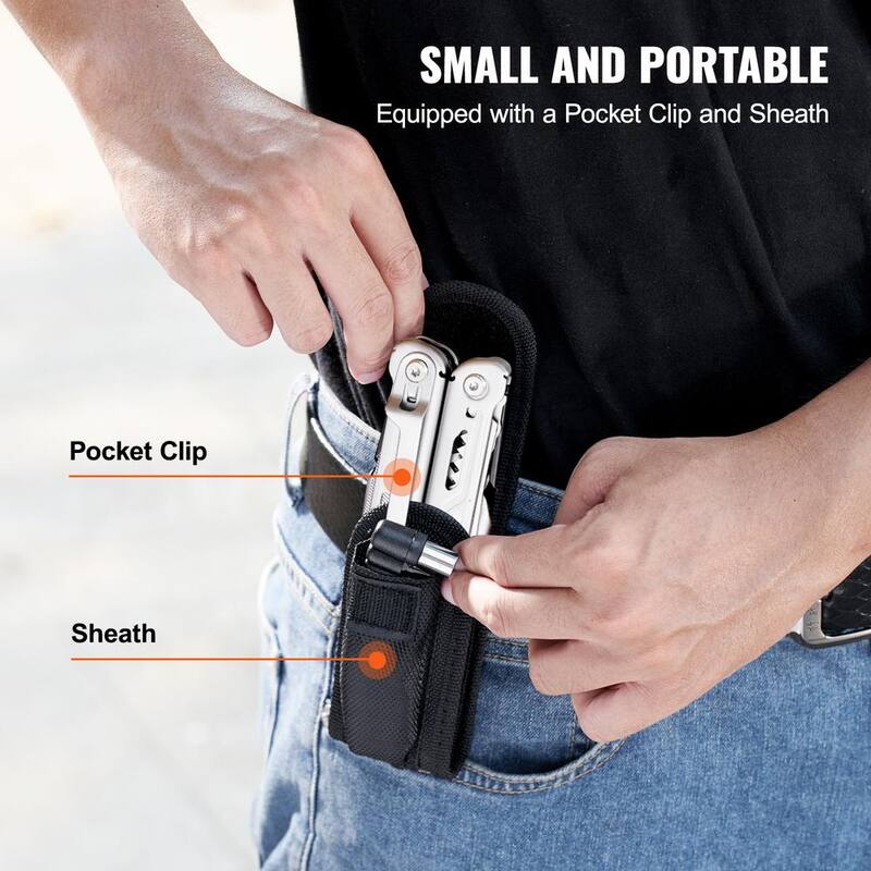 VEVOR 16 in. 1 Multitool Pliers, Multi Tool Pliers, Cutters, Knife, Scissors, Ruler, Screwdrivers, Wood Saw, Can Bottle Opener - DGNQ420BXG16O8DCKV0