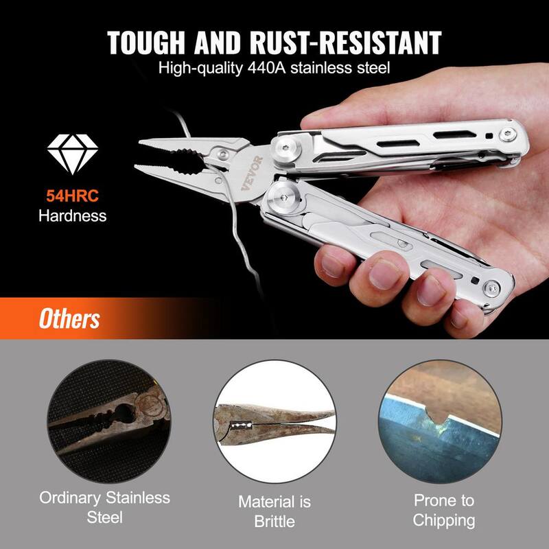 VEVOR 16 in. 1 Multitool Pliers, Multi Tool Pliers, Cutters, Knife, Scissors, Ruler, Screwdrivers, Wood Saw, Can Bottle Opener - DGNQ420BXG16O8DCKV0