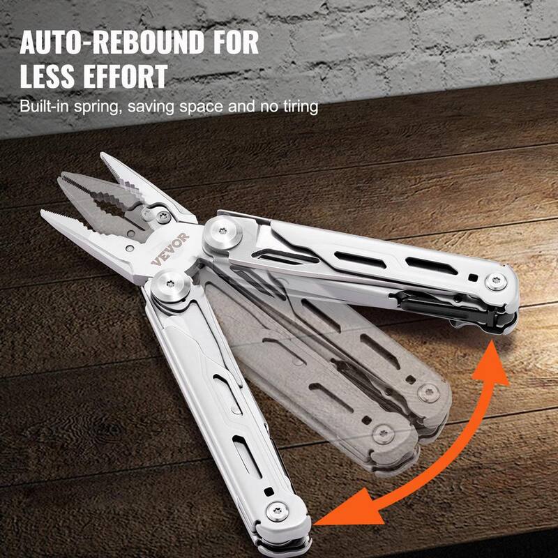 VEVOR 16 in. 1 Multitool Pliers, Multi Tool Pliers, Cutters, Knife, Scissors, Ruler, Screwdrivers, Wood Saw, Can Bottle Opener - DGNQ420BXG16O8DCKV0
