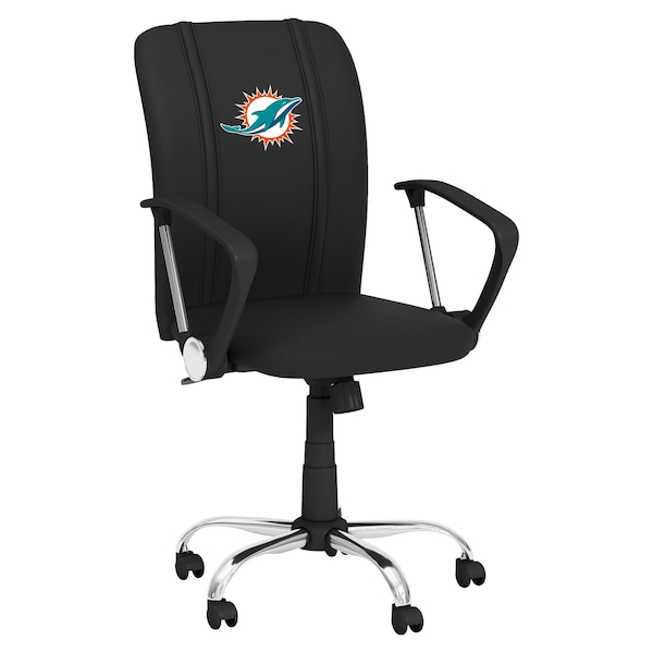 Dreamseat Curve Task Chair with Miami Dolphins Primary Logo - XZOCCURVE-PSNFL20090