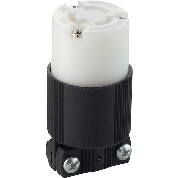 Eaton Wiring Devices Electrical Connector, 2 -Pole, 15 A, 125/250 V, NEMA: NEMA L5-15, Black/White - CWL515C