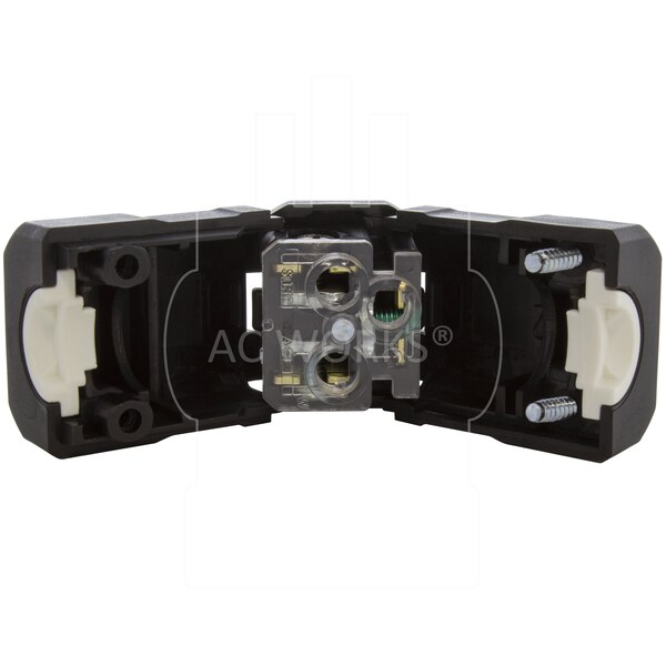 Ac Works NEMA 6-20R 20A 250V Clamp Style Square Connector with UL, C-UL Approval in Black - ASQ620R-BK