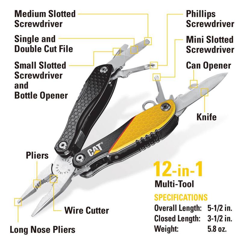 CAT 12-in-1 Multi-Tool, Knife and Multi-Tool Key Chain Gift Box Set (3-Piece) - 240192
