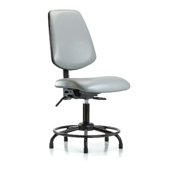 Blue Ridge Ergonomics Medium Bench Chair No Arms, 22" to 29" Height, Vinyl, Dove - BR-VMBCH-MB-RT-T0-A0-RG-8567