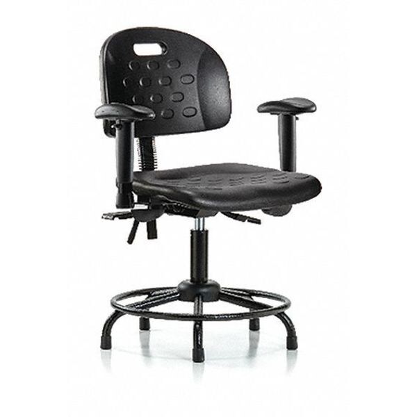 Blue Ridge Ergonomics Medium Bench Chair Newport Med Ben Chair, RT, Tilt AA Glds, Adjustable Arms, 22" to 30" Height - BR-HPMBCH-RT-T1-A1-RG