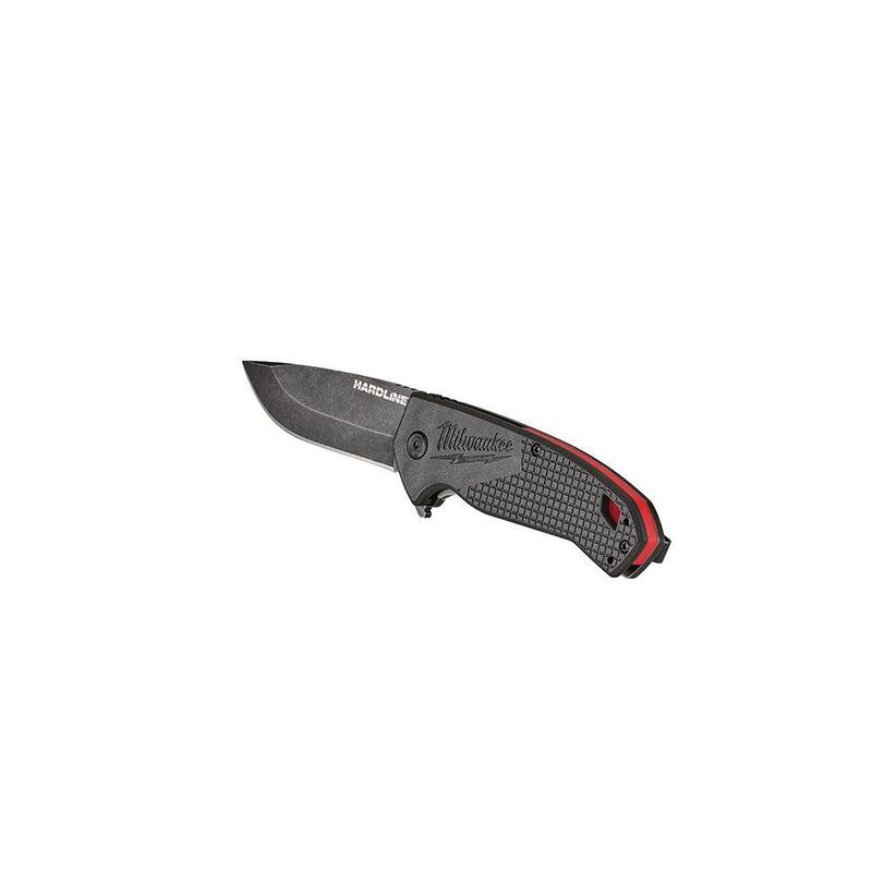 Milwaukee 3 in. Hardline D2 Steel Smooth Blade Pocket Folding Knife & 3 in. Hardline D2 Steel Serrated Blade Pocket Folding Knife - 48-22-1994-48-22-1998